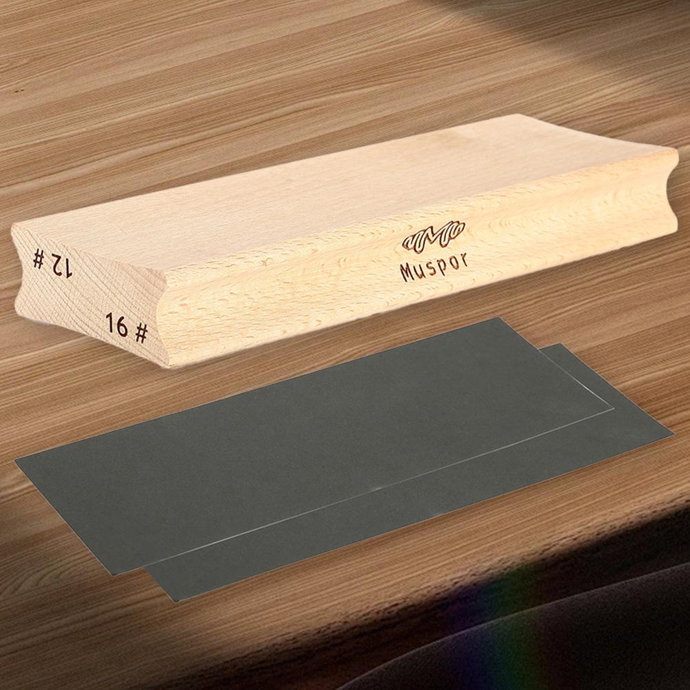 Guitar Sanding Block with Sandpaper Radius Fingerboard Fret Leveling Tool Wooden for Guitar Fretboard Fingerboard Fret Leveling