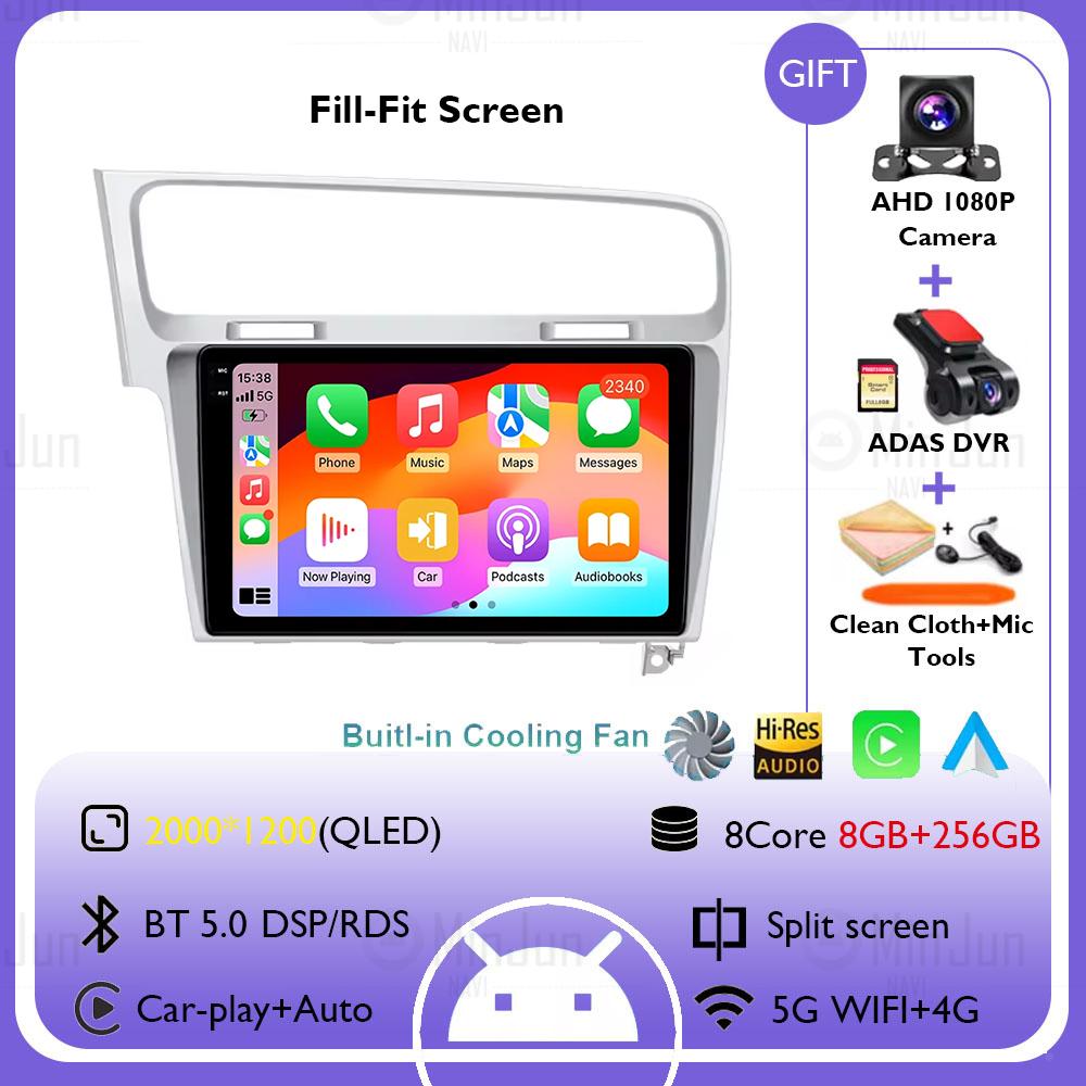 Android 14 Car Radio For Volkswagen VW Golf 7 MK7 GTI 2011-2021 Wireless Carplay Auto Radio Multimedia Player Navigation GPS DSP