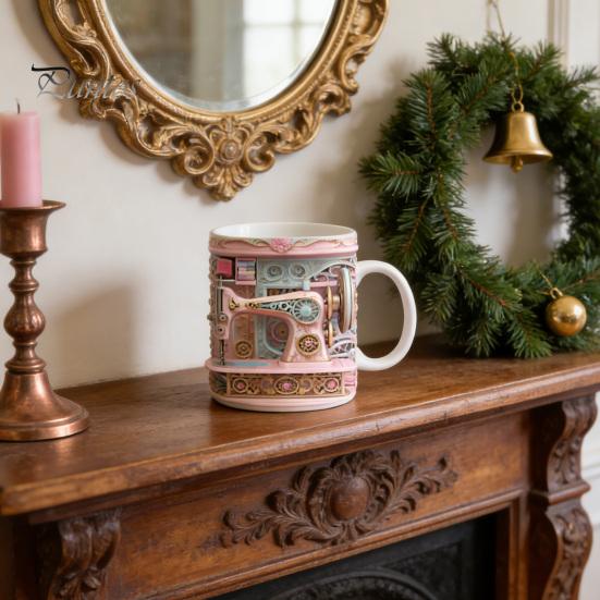 Personalized Accent Mug Crochet Ceramic Coffee Cup Yarn Hooks And Tools Design Knitting Mom Gift for Crocheting Moms Grandma Wife Daughter