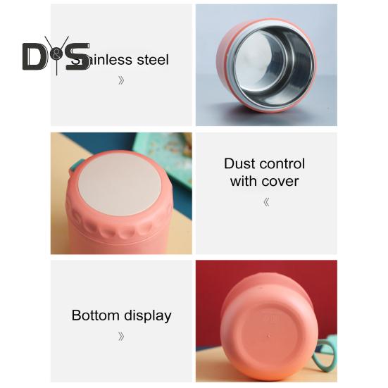 Soup Thermal Jar for Kids 401-500ml Insulated Stainless Steel Food Container Leakproof Wide Mouth Vacuum Lunch Cup with Handle for Hot Cold Food