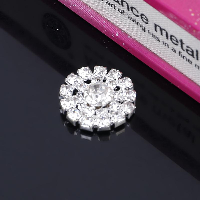 

Engood 100Pcs Rhinestones Flatback Button Sewing Trim & Embellishments Craft Buckle for Wedding Headband Kids Hair Accessories срібний