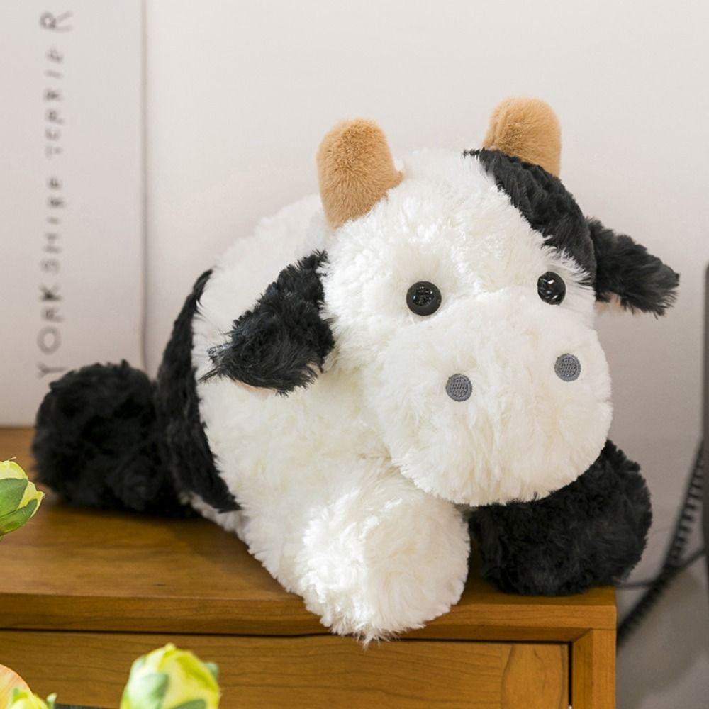 23/38cm Baby Goat&Cow Plush Doll Lying Big Horns Goat Toys Cute Animal Plush Toys Easter Gifts