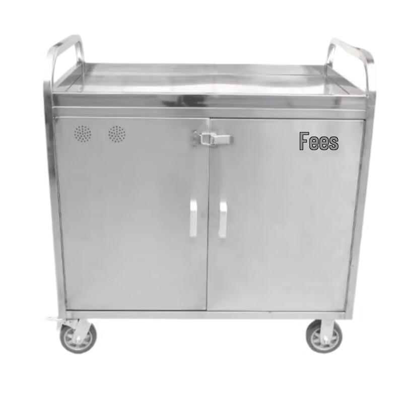 Commercial 2-Tier Stainless Steel Serving Cart