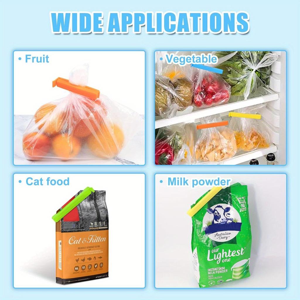 10/20/30pcs Colorful Sealing Clips Kitchen Storage Food Snack Seal Sealing Bag Clips Random Fresh-Keeping Snack Bag Sealer Clamp