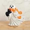 Creative Halloween Ghost Statue Cartoon Halloween Figurine Ghost Black Cat Sculpture  Office Decor