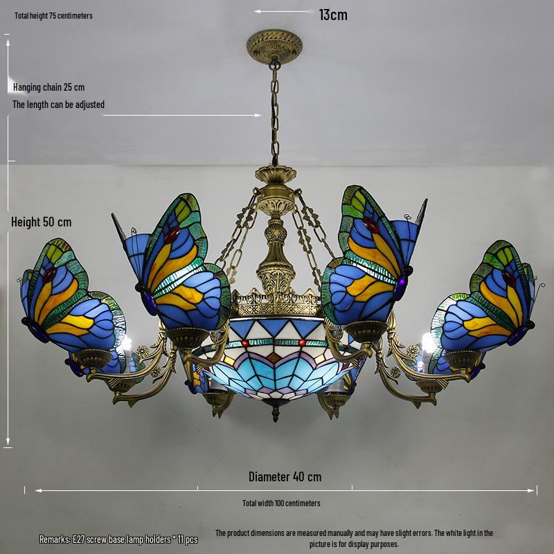 Tiffany Butterfly Pendant Light for Bedroom, Dining Room, Bar, Coffee Shop, Creative Club, KTV, and Counter Lighting