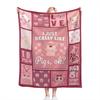 Cute Pig Blanket Girl Boy Throw Blanket Super Soft Comfortable Plush Fleece Pink Blanket Sofa Sofa Bed Girl Gift