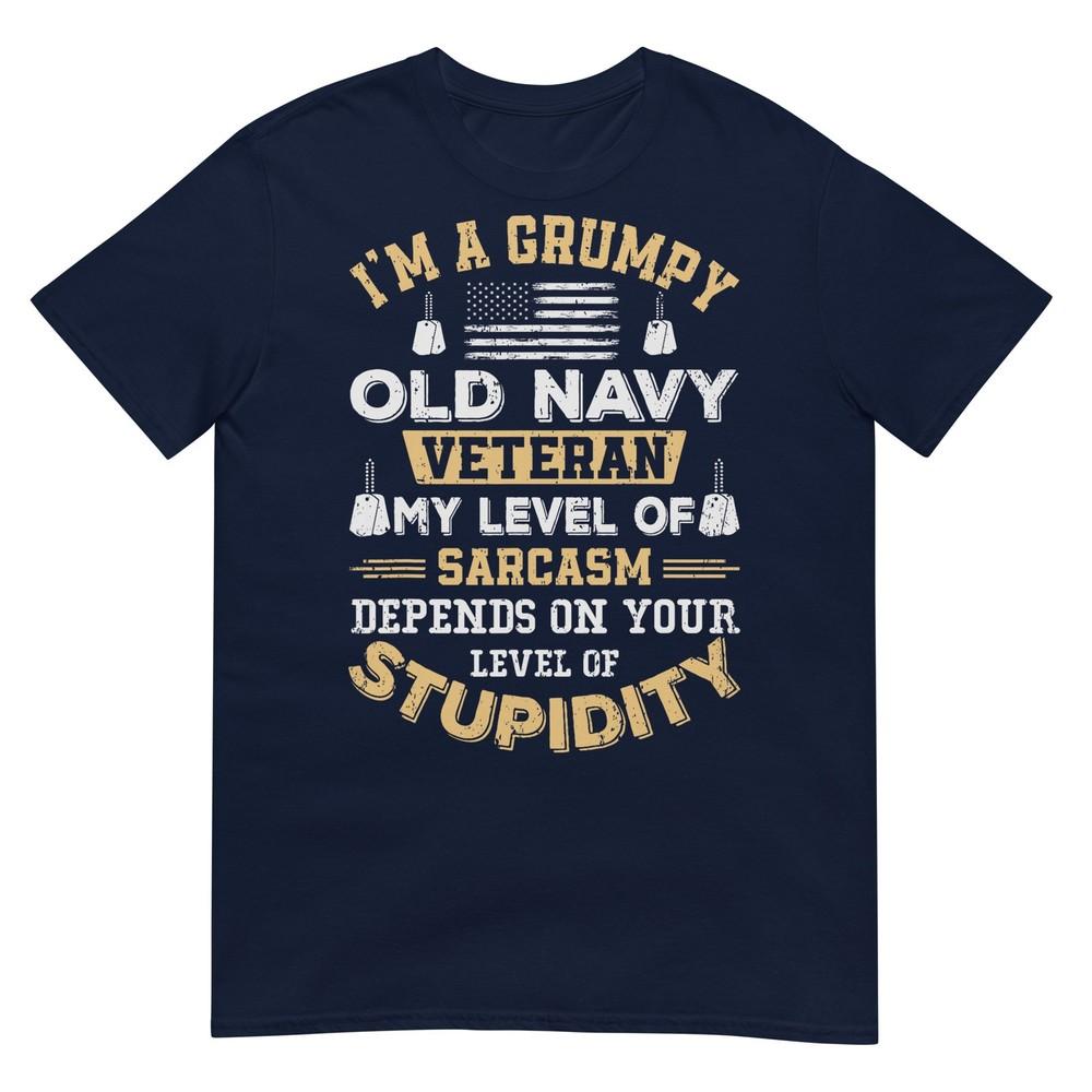 Grumpy Old Veteran Patriotic Funny Military Veteran Usa Tshirt S