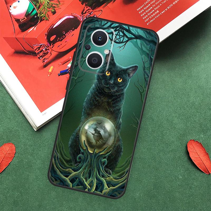 

Halloween Witch Cat Case For OPPO Reno 14F 13F 12F 11F 12 13 14 10 Pro 7 8 Lite OPPO Find X5 X6 X8 X9 Pro Cover OPPO Reno8 5G