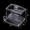 1pc Clear Acrylic Birds Feeder Box Automatic Feeder Anti-turnover Food Dispenser Container Small Pet Birds Supplies