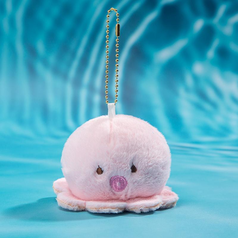 Creative Marine Animal Plush Pendant Cartoon Crab Octopus Sardine Devil Fish Stuffed Doll Bag Accessories Keychain Kids Gifts