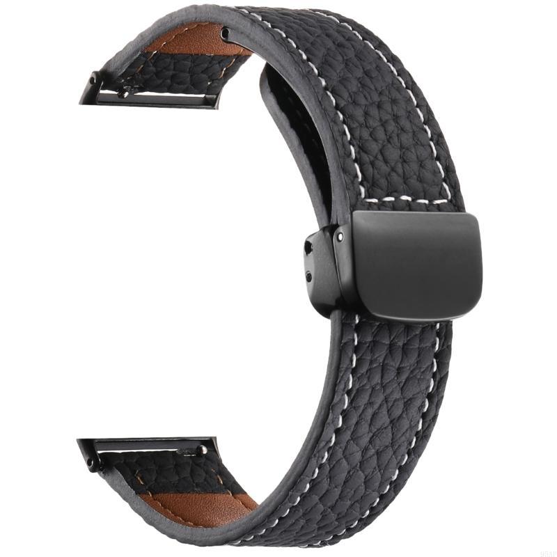95AF Versatile Leather Watch Strap with Breathable Designings Fashionable Leather Replacement Strap Watch Band for Fit 3