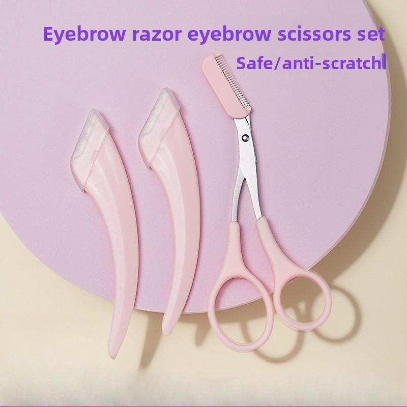 Eyebrow Trimmer, Stainless Steel Eyebrow Scissors With Comb, Eyebrow Trimming Scissors Hair Removal Beauty Tools