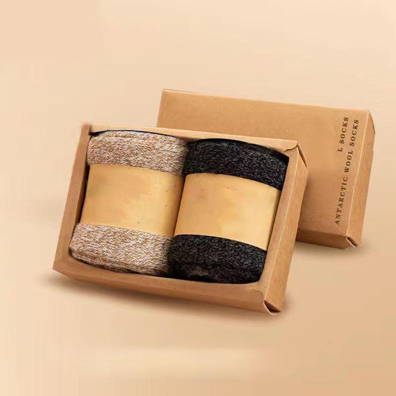 2 Paare/Herrensocken Super Dicke Wolle Hohe Qualität Merinowollsocken Business Herbst Winter Bequeme Halbhohe Socken Große Größe Herren