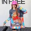 Trendy Heavy Duty Women's Cartoon Knit Sweater - Mink Velvet, Long Sleeve, Versatile Casual Fashion for Spring/Autumn.