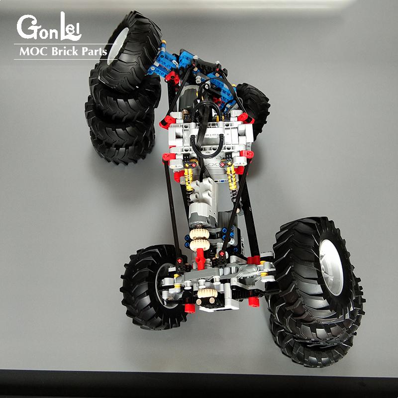 NOWY techniczny 4WD Off-road przedni układ zawieszenia MOC klocki części zestawy klocki RC modele samochodów dla dzieci chłopcy DIY