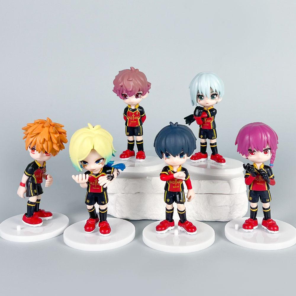 6pcs/set BLUE LOCK Figure Model Toys About 8 cm Isagi Bachira Chigiri Ness Hiori Nagi Reo Kaiser