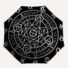 Alchemical Symbols Circular - Mystic Design for Journals, Laptops, or Umbrella, Portable 3-Fold Umbrella for Men & Women,Christmas Gift ES348