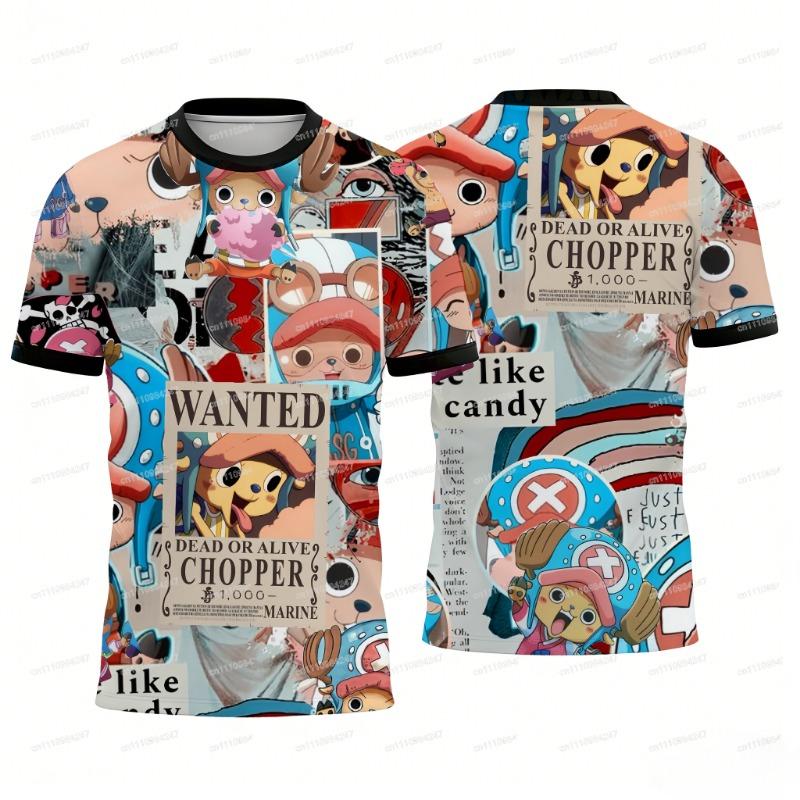 2026 Best Seller T-shirt Anime One Piece Chopper Vestibilità Larga Traspirante Streetwear Unisex Casual Manica Corta Top di Alta Qualità