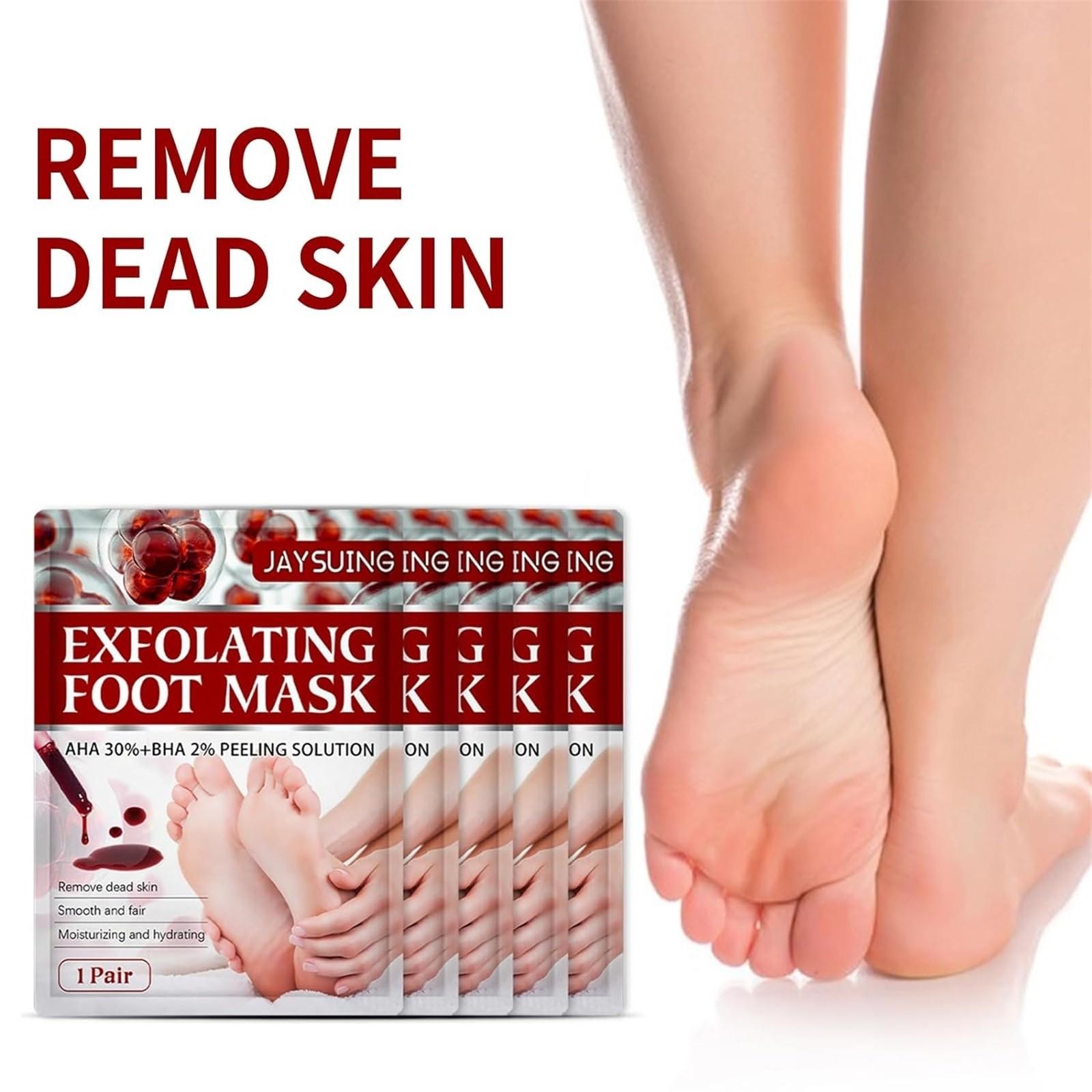 

Маска-пилинг для ног, отшелушивающая маска для ног, 5 шт., увлажняющая маска для ног, носки для сухих потрескавшихся ног, уход за ногами, удаление омертвевшей кожи, 40 мл One Size