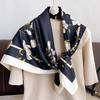 90*90cm Luxury Brand Simple Silk Square Scarf Hijab Women Bandana Soft Scarves Neckerchief Ladies Hair Shawl Wrap Headband