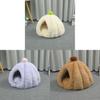 Cat Bed Winter Warm Thick Pumpkin Mongolian Enclosed Safe Sleep Cat House For Indoor Use