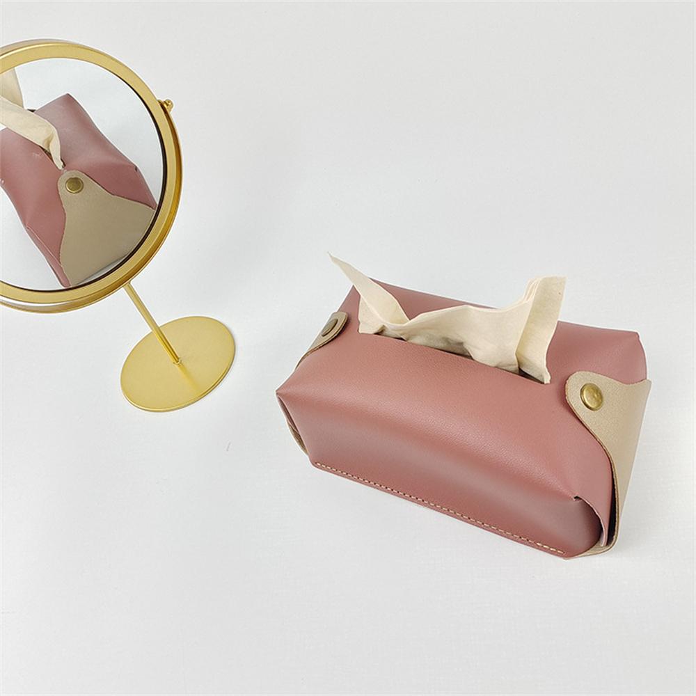 Cute Tissue Box Holder Household PU Leather Napkin Holder Organizer Bedroom Kitchen Desktop Storage Case Toilet Paper Towel Case