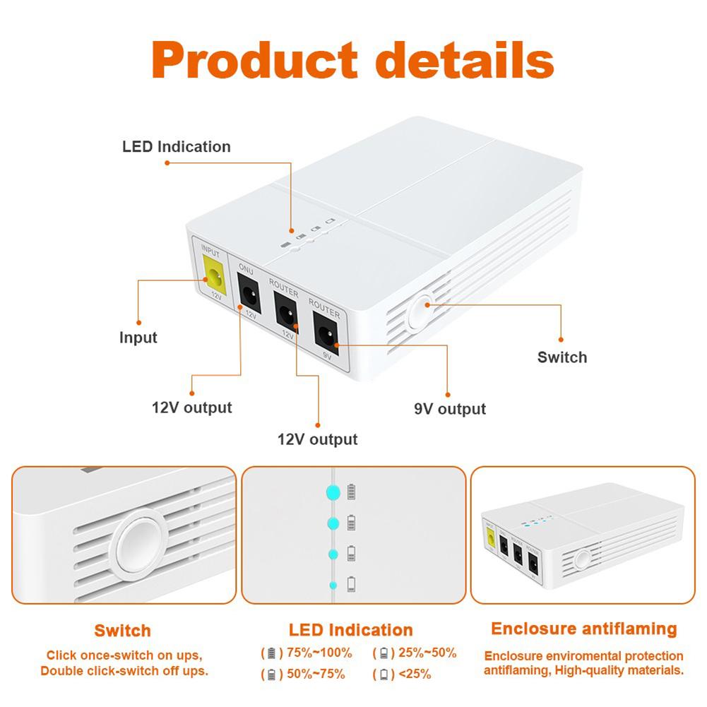 

Power Outage Backup UPS Backup Power DC Backup Solution 12v Power Supply Output Voltage 12V 9V 500 Charge Cycles China Mainland