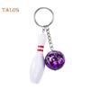 TE 2Pcs Mini Simulation Bowling Ball Keychain Bag Pendant Car Key Ring Accessories