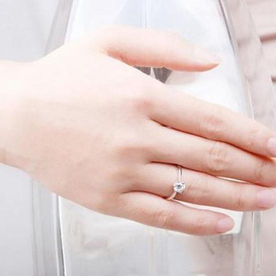 Women Clear Zircon Inlaid Wedding Bridal Engagement Party Jewelry Ring Size 6-9