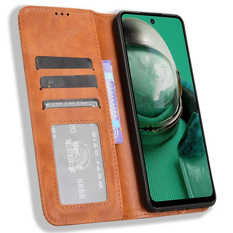 

For HMD Pulse/Pulse Pro/Pulse+ Case Retro PU Leather Wallet Phone Cover Stand Black