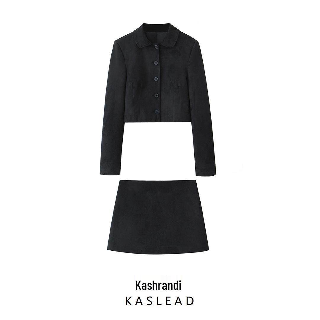 

2024 Winter Women s European & American Suede Jacket Coat with Half Skirt XS