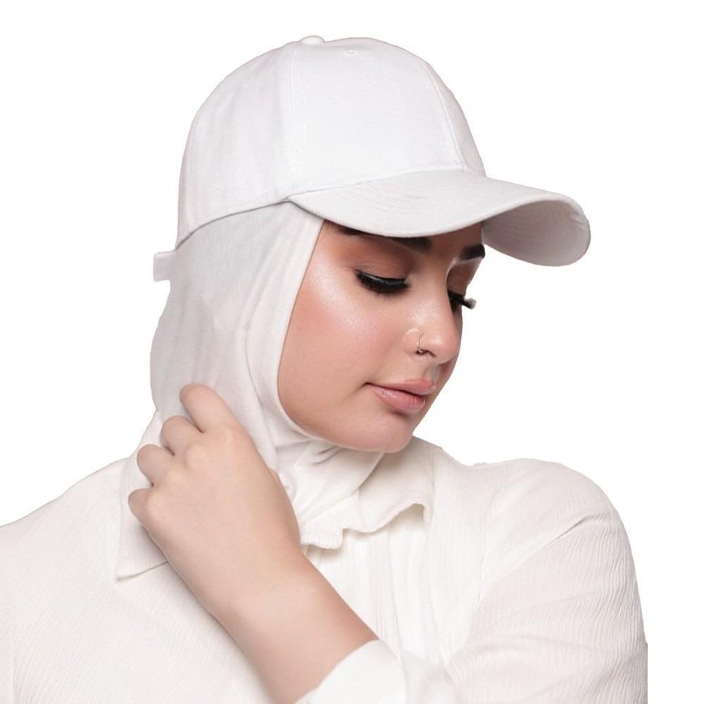 

New Premium Baseball Cap Fashion Solid Color Women s Headscarf Sun Protection with Neck Cover Women s Head Hood білий
