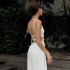 Midi Backless Dress Women Hollow Out Summer Bandage Sexy Beach Spaghetti Strap Casual Dresses
