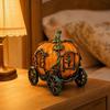 Figurka dyniowego powozu na Halloween z żywicy do dekoracji imprezowej, centralny element jesiennej dekoracji domu