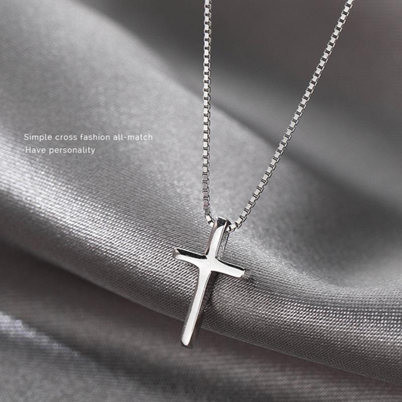 Jewelry Cross Necklace European and American Accessories Niche Design Clavicle Chain Silver Jewelry 925 silver
