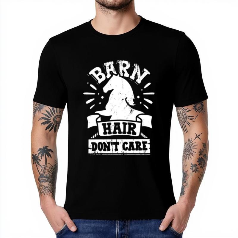Tshirts for men Printed For men Crew Neck t shirt Brand Barn Hair Dont Care Horse Design Minimalist For man tops Trendy Tshirt