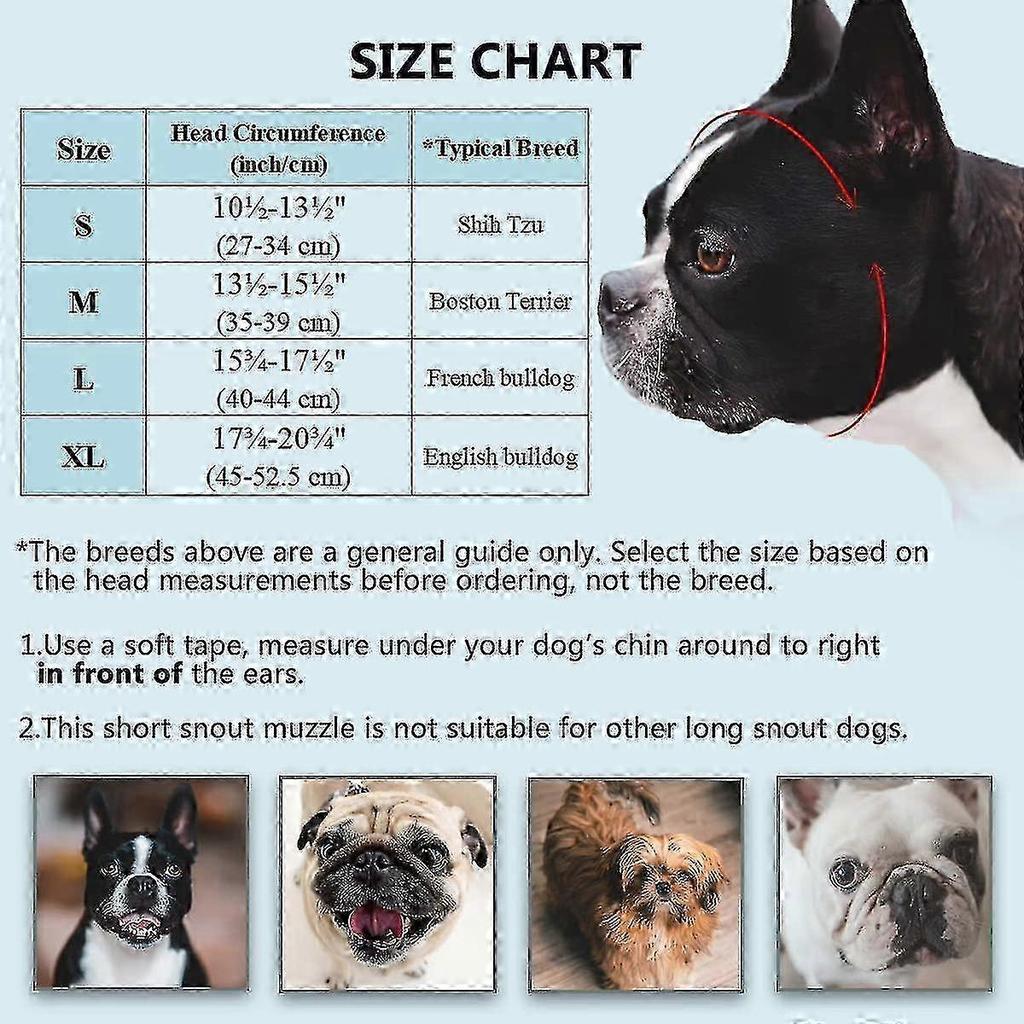 Hundemundstück für kurzschnauzige Hunde, weiches, atmungsaktives Silikon-Bulldoggen-Maulkorb zum Beißen, Kauen, Lecken, ideal für flachgesichtige Hunde weniger