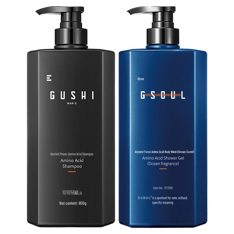 Gushi Men's Amino Acid Oil Control Anti-Dandruff Hair & Body Wash