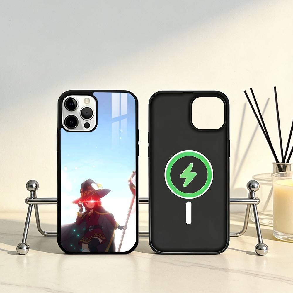 Megumin Anime K-KonoSubaS Handyhülle Für iPhone17,16,15,14,13,12,11 Plus,Pro Max Magnetisch Für Magsafe Kabelloses Laden