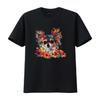 Blumen Long Hair Chihuahua T-Shirt Hundemama Liebhaber Besitzer vintage Gewaschen Atmungsaktiv Vielseitiges Oberteil Für Den Alltag graphic