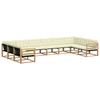 Outdoor Sofa Set with Cushions 10 Pcs White and Cream
