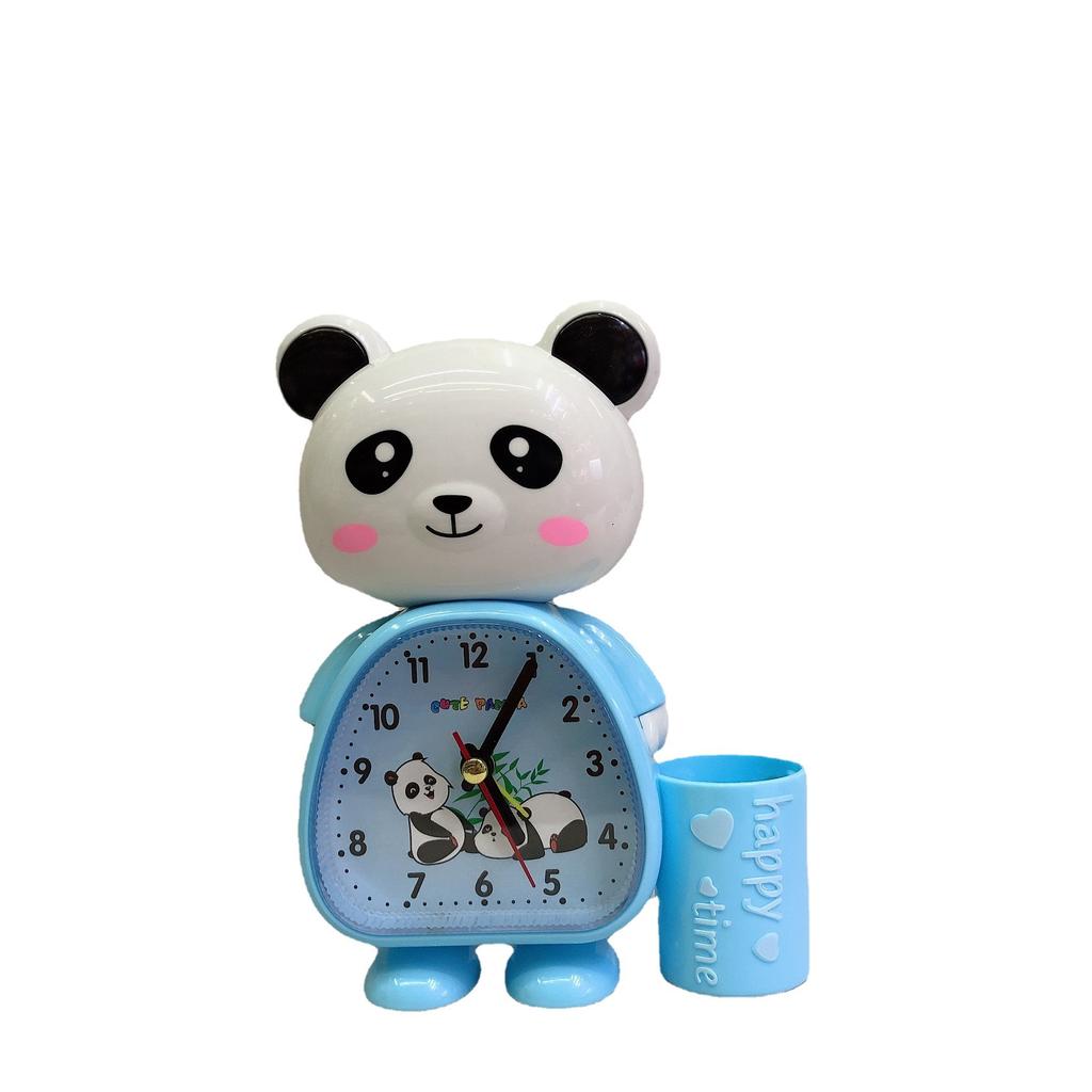 Nowy kreskówkowy uroczy niedźwiedź pojemnik na długopisy mały budzik prezent dla studenta panda zwierzę zegarek