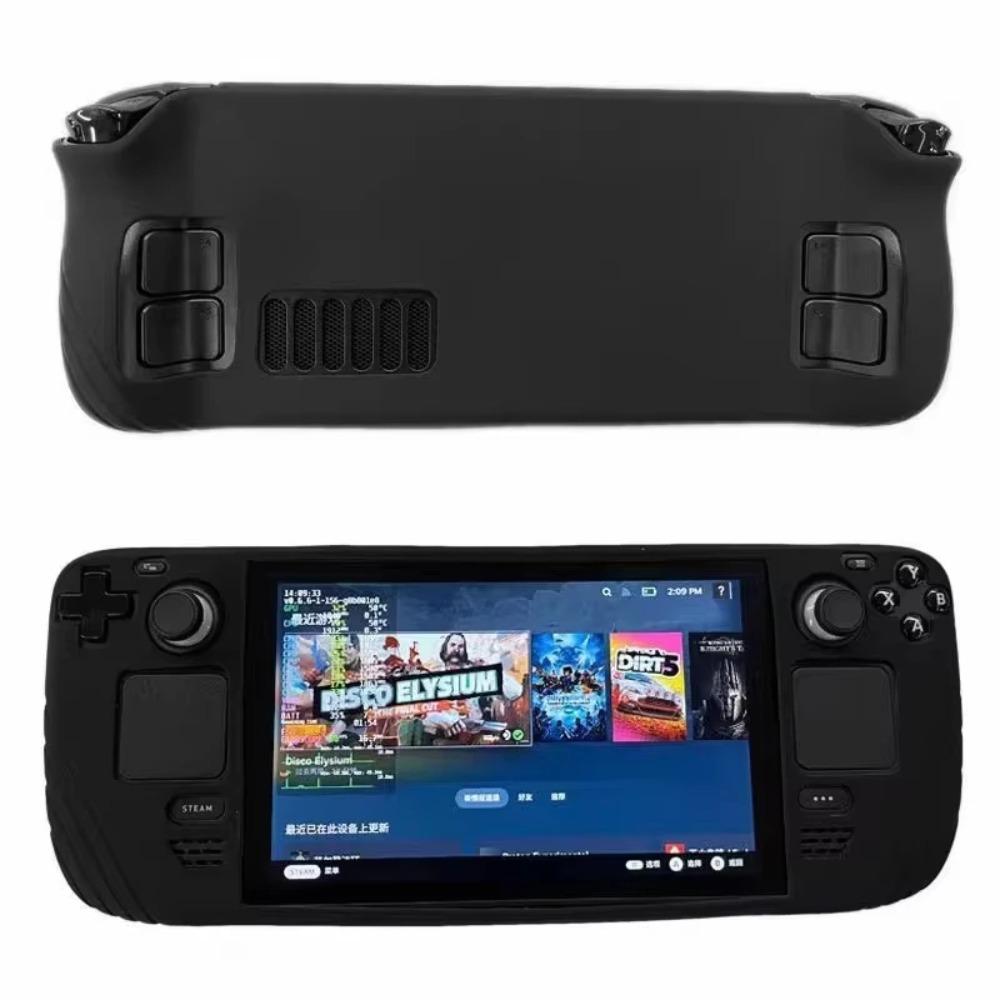 

Silicone Protective Case for Steam Deck Game Console Full Package Anti-slip Protective Cover Accessories чорний