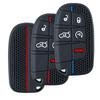 Capa de Silicone para Chave de Carro Para Fiat Dodge Ram Charger Journey Durango Jeep Grand Cherokee Chrysler Suporte de Carcaça para Chaveiro Keyless