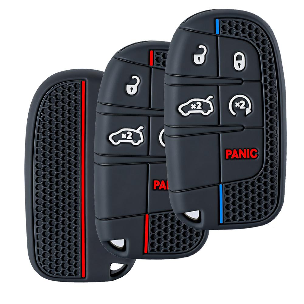 Silicone Car Key Cover Case For Fiat Dodge Ram Charger Journey Durango Jeep Grand Cherokee Chrysler Keyless Fob Shell Holder