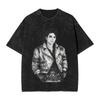 M-Michael J-Jackson Sketch Art Washed T-Shirt Man Y2K Retro Cotton T-Shirts Summer O Neck Harajuku Tees Custom Oversize Clothing