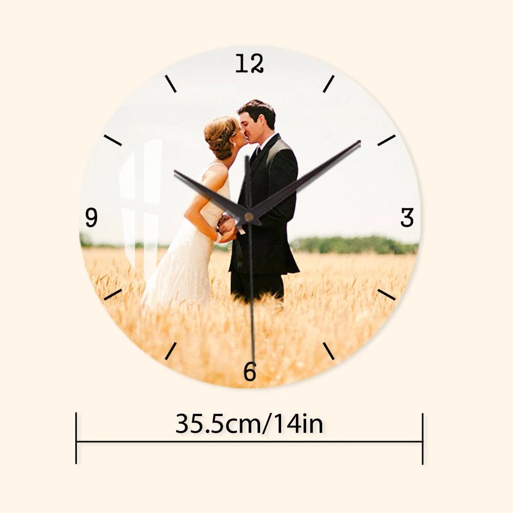 

[д] Напечатайте свои фотографии на часах, Настенные часы, Кварцевые часы, Бесшумные часы, идея для подарка 12/14 дюймов Black pointer