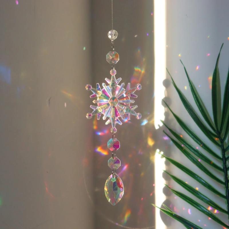 Catcher Butterfly Lotus Rainbow Christmas Decoration Crystal Diamond Moon Sun Home Garden Decoration Wind Chimes Pink Room Decor