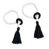 2Pcs Wood Beads Curtain Holdbacks with Tassels for Home and Office Decors Cotton Rope Window Drapery Tiebacks Ties